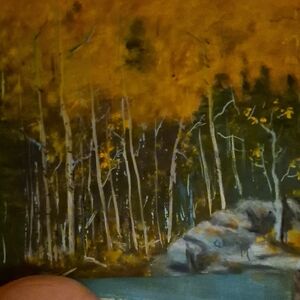 Golden Autumn Forest Canvas Painting